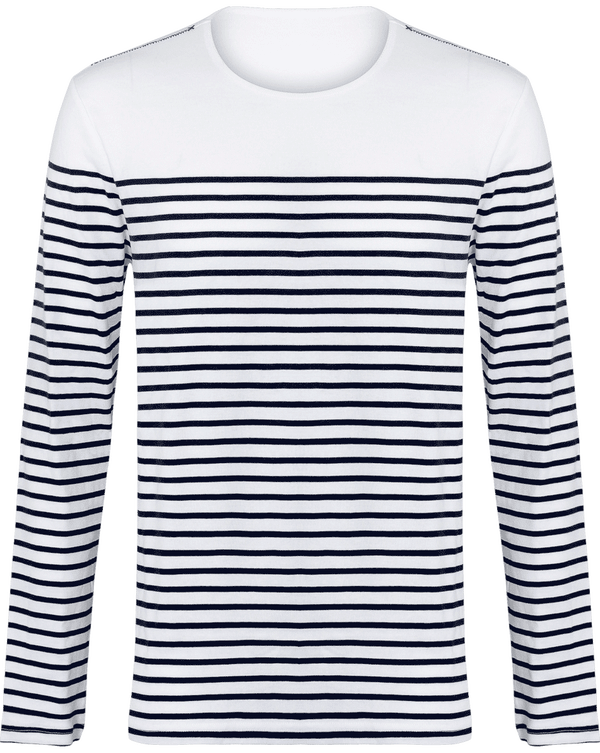 Marinière En Coton Pour Homme | Élégante & Tendance Striped White / Navy