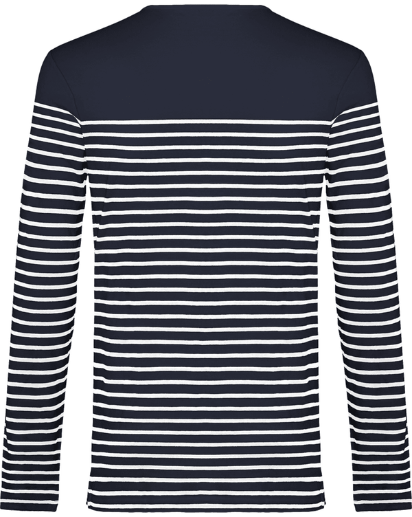 Mariniere homme manches longues dos Striped Navy / White