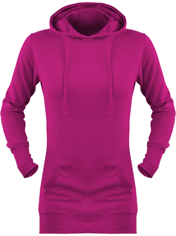 Sweat long a capuche femme plexus Hot Pink