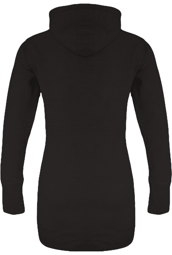 Sweat long a capuche femme dos Jet Black