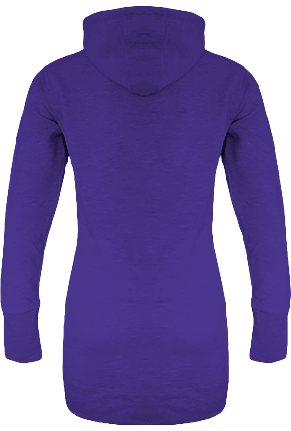 Sweat long a capuche femme dos Purple