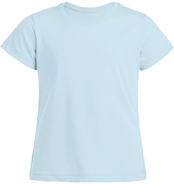 T shirt fille mini stella draws face Baby Blue