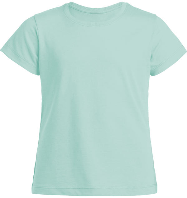 T shirt fille mini stella draws face Caribbean Blue