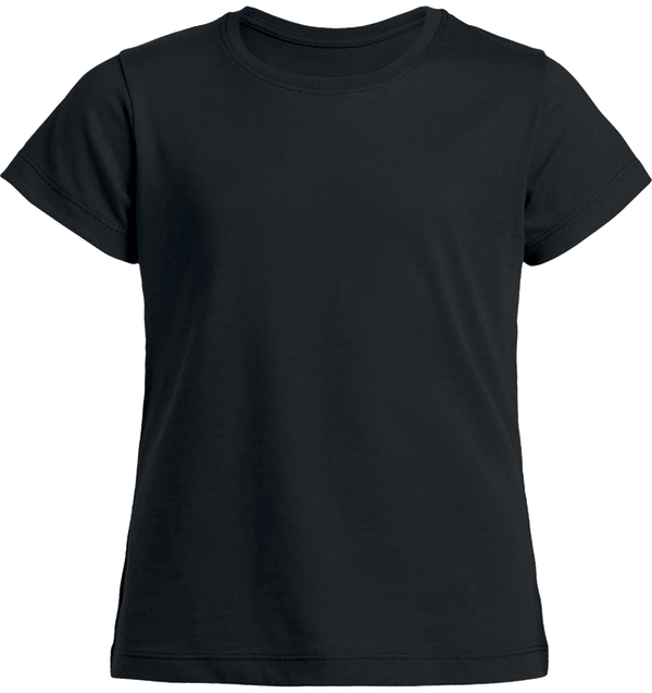 T shirt fille mini stella draws face Black