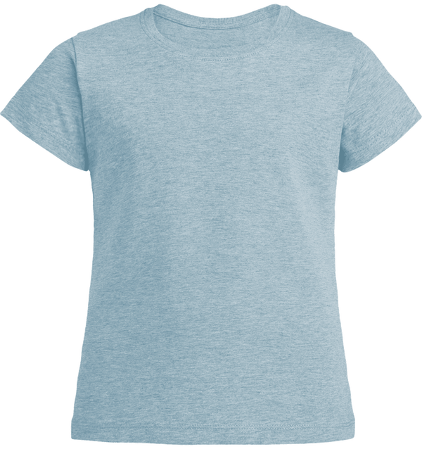 T shirt fille mini stella draws face Heather Ice Blue