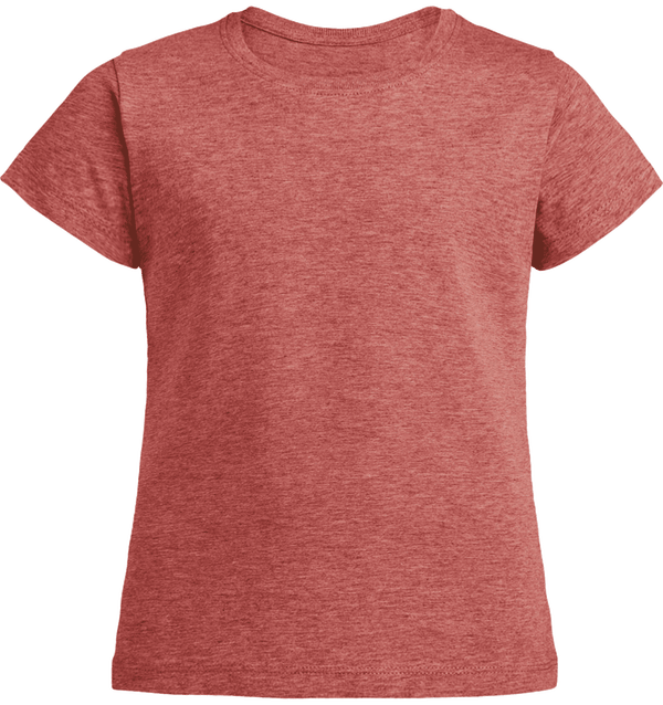 T shirt fille mini stella draws face Mid Heather Red