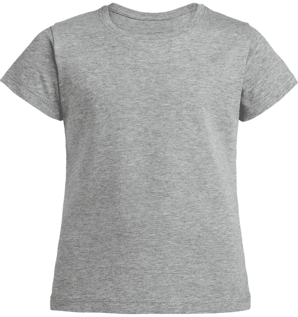 T shirt fille mini stella draws face Heather Grey