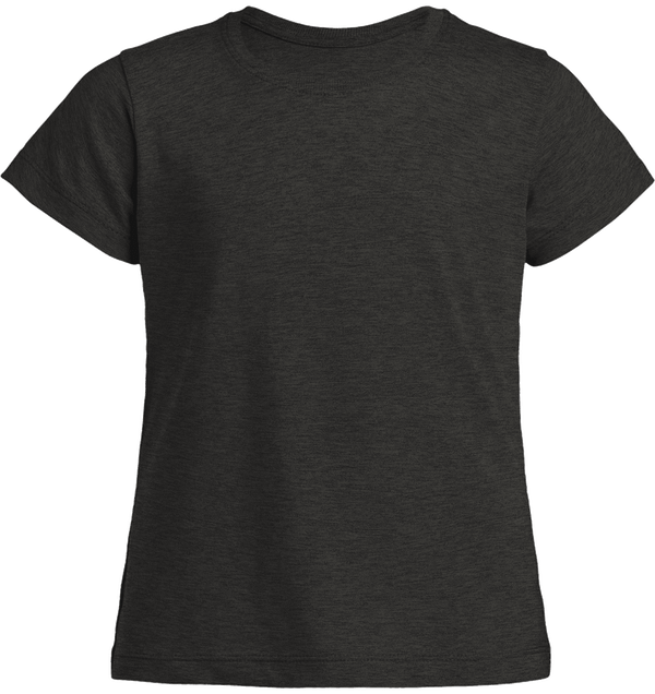 T shirt fille mini stella draws face Dark Heather Grey