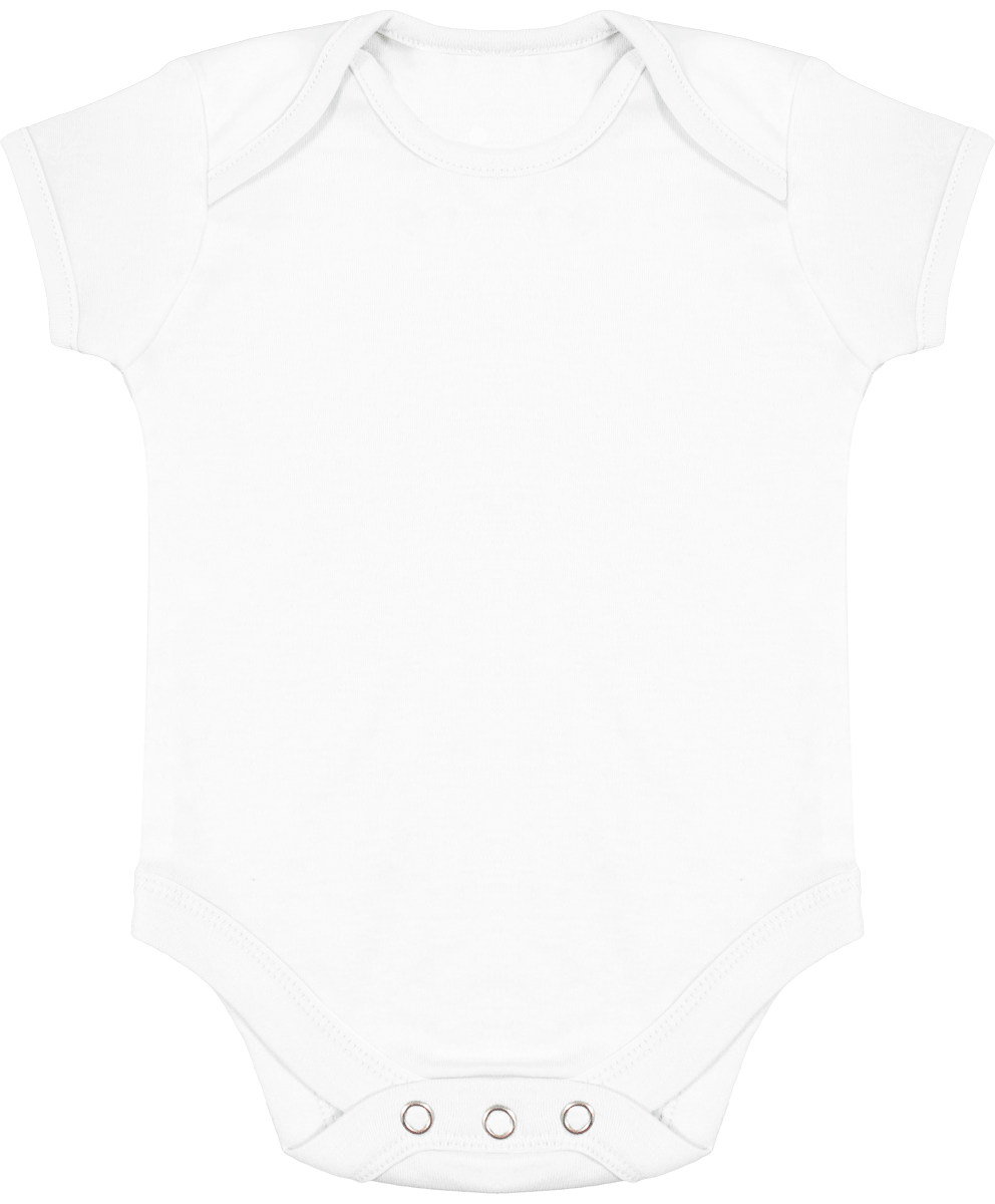 Personalized Baby Bodysuit With Contrasting Sleeves. White / White