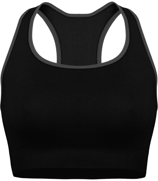 Brassière De Sport Imprimée | Sans Couture | Maintien Et Féminité  Black / Storm Grey