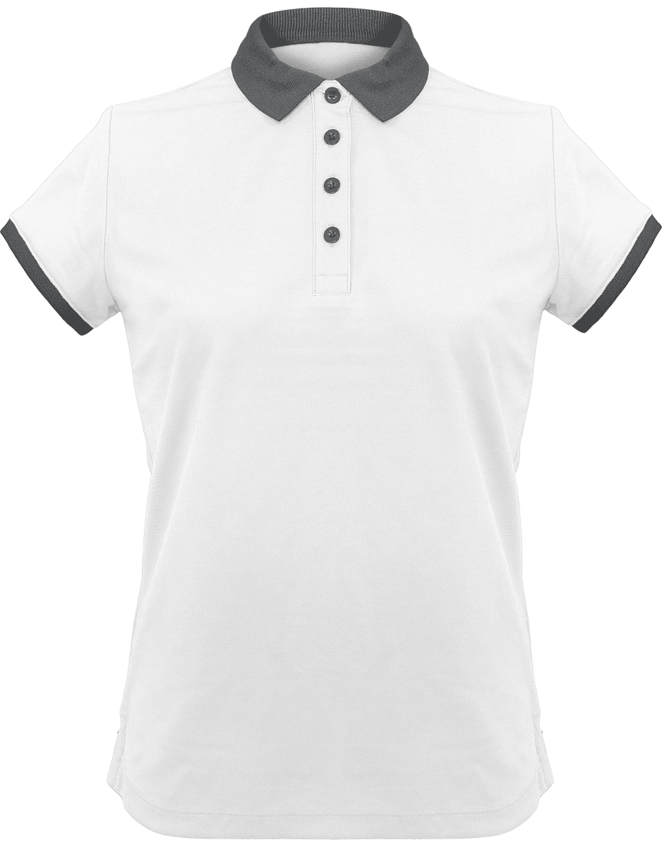 Women's Sports Polo Shirt | Feminine And Elegant White / Sporty Grey