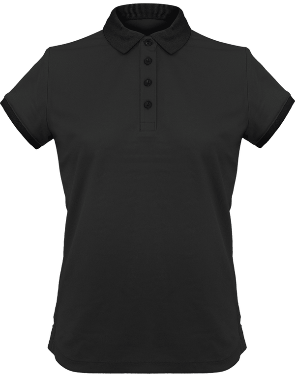 Polo pique performance femme face Black