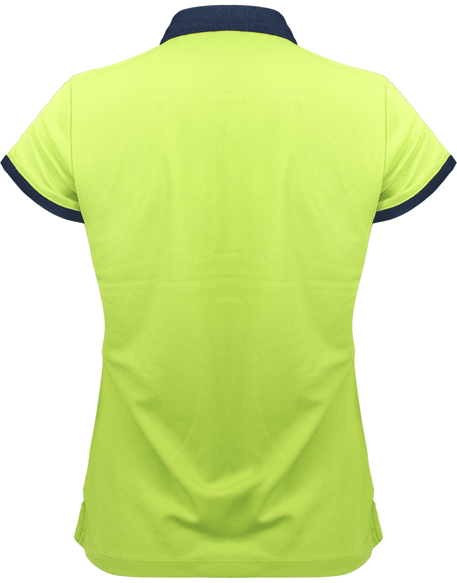 Women's Sports Polo Shirt | Feminine And Elegant Lime / Sporty Navy