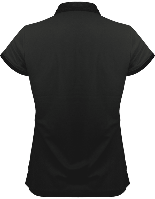 Polo pique performance femme dos Black