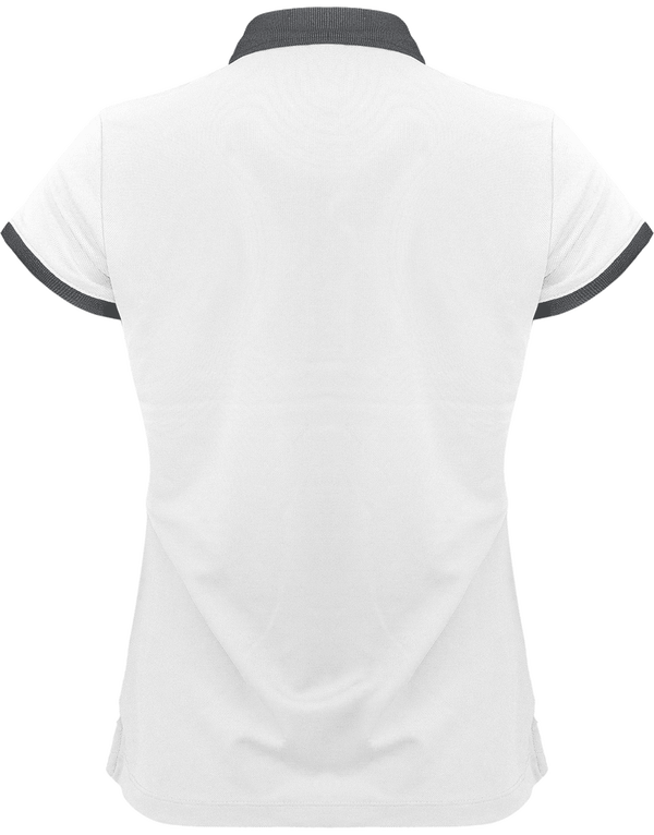 Polo pique performance femme dos White / Sporty Grey