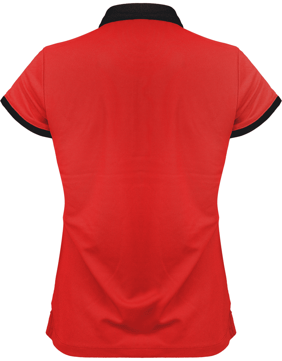 Polo pique performance femme dos Red / Black