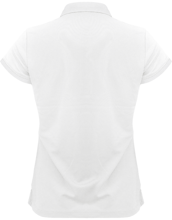 Polo pique performance femme dos White