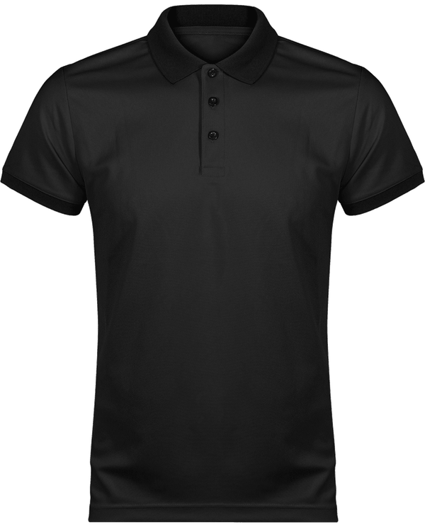 Polo pique performance homme face Black