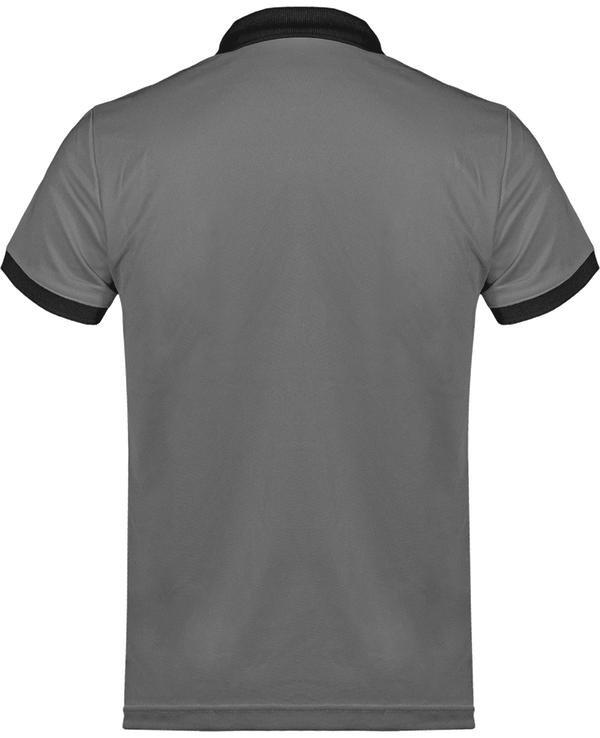 Polo pique performance homme dos Sporty Grey / Black