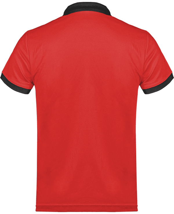 Polo pique performance homme dos Red / Black