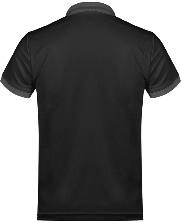 Polo pique performance homme dos Black / Sporty Grey
