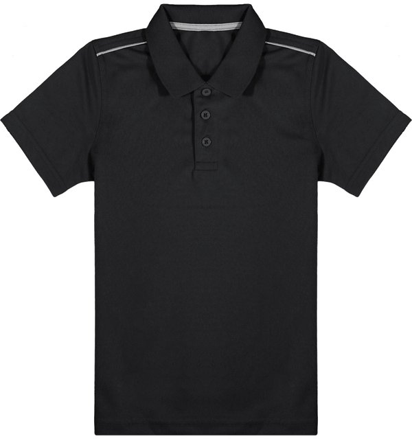 Polo sport manches courtes enfant avec galon face Black
