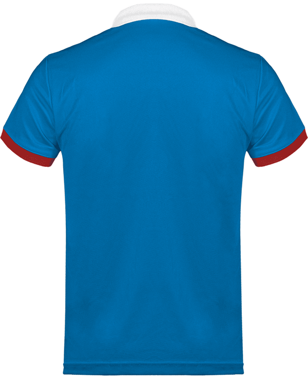 Polo pique performance homme dos Sporty Royal Blue / White / Red