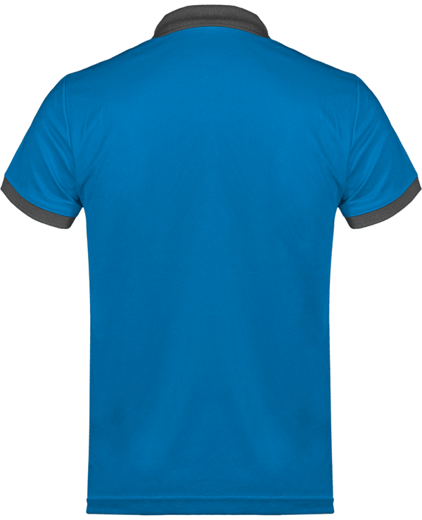 Polo pique performance homme dos Sporty Royal Blue / Sporty Grey