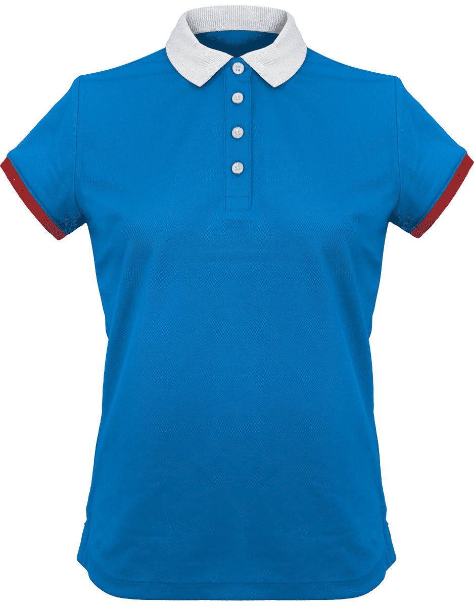 Women's Sports Polo Shirt | Feminine And Elegant Sporty Royal Blue / White / Red