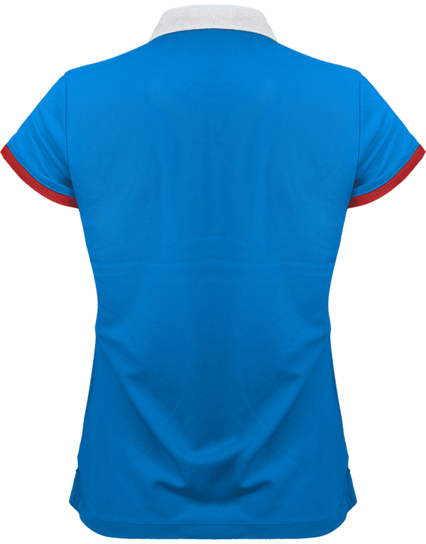 Polo femme pique performance dos Sporty Royal Blue / White / Red