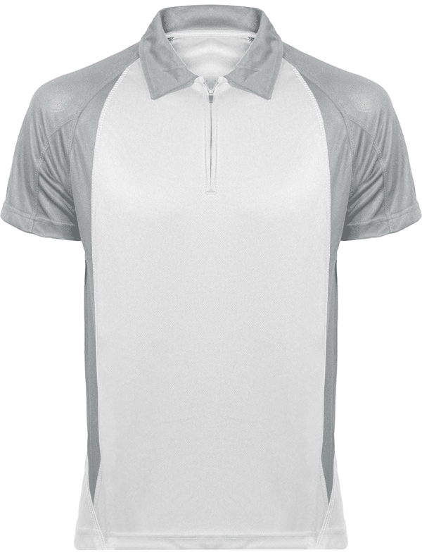 Two-Tone Men's Polo | Sporty And Elegant White / Fine Grey
