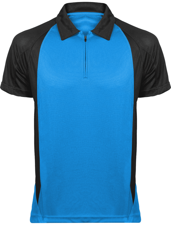 Two-Tone Men's Polo | Sporty And Elegant Aqua Blue / Black