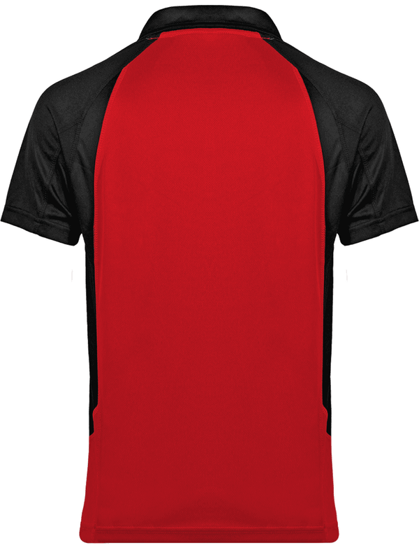 Polo bicolore sport manches courtes dos Red / Black