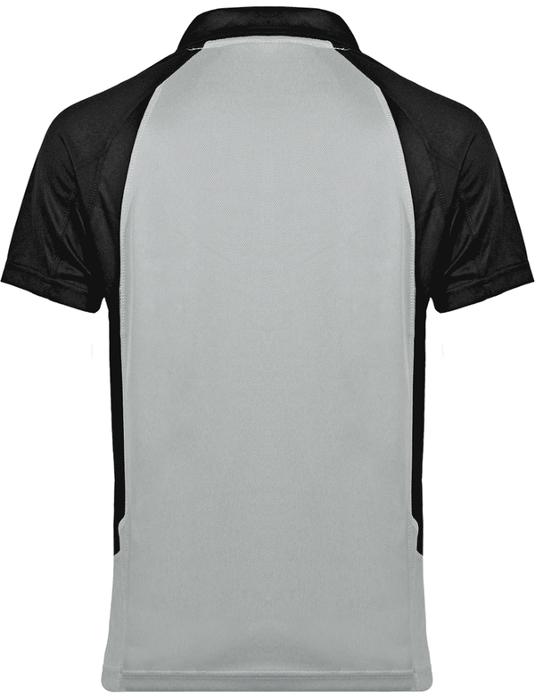 Polo bicolore sport manches courtes dos Fine Grey / Black