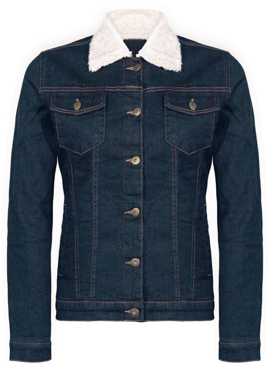 Lined Denim Jacket | Embroidery On The Back Blue Rinse