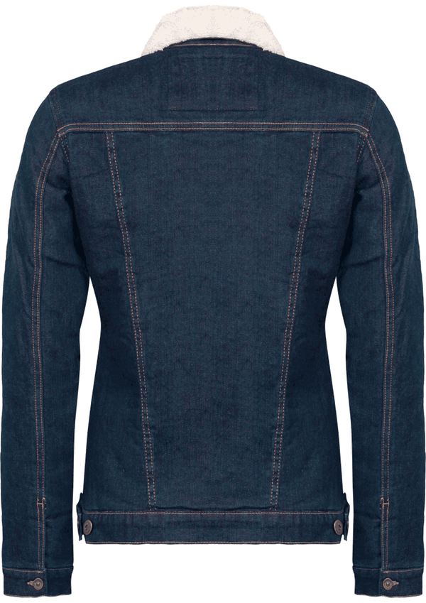 Veste denim doublee sherpa femme dos Blue Rinse