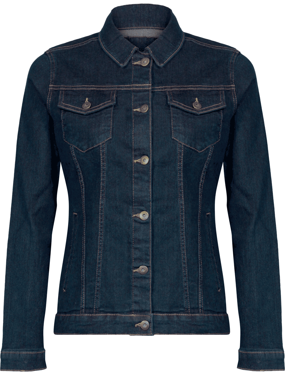 Women's Denim Jacket | Embroidery On The Back Blue Rinse