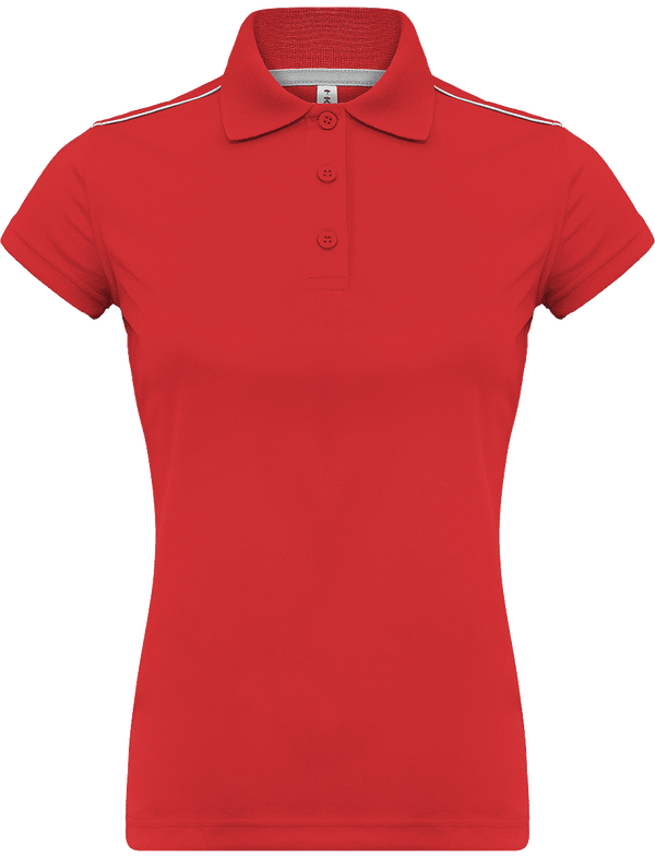 Damen-Sportpolo | Stickerei Und Flex | 100% Polyester Sporty Red