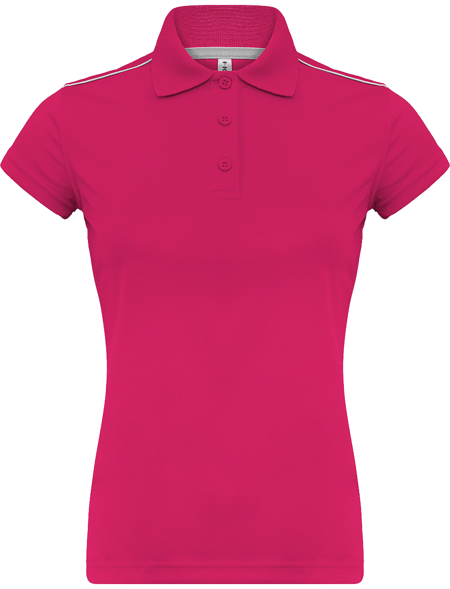 Sport Polo Shirt Women | Embroidery And Flex | 100% Polyester Fuchsia