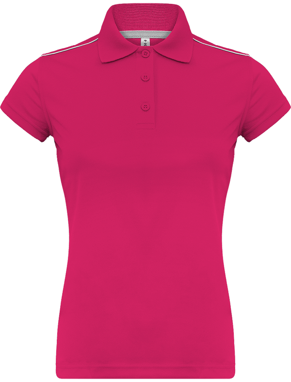 Damen-Sportpolo | Stickerei Und Flex | 100% Polyester Fuchsia