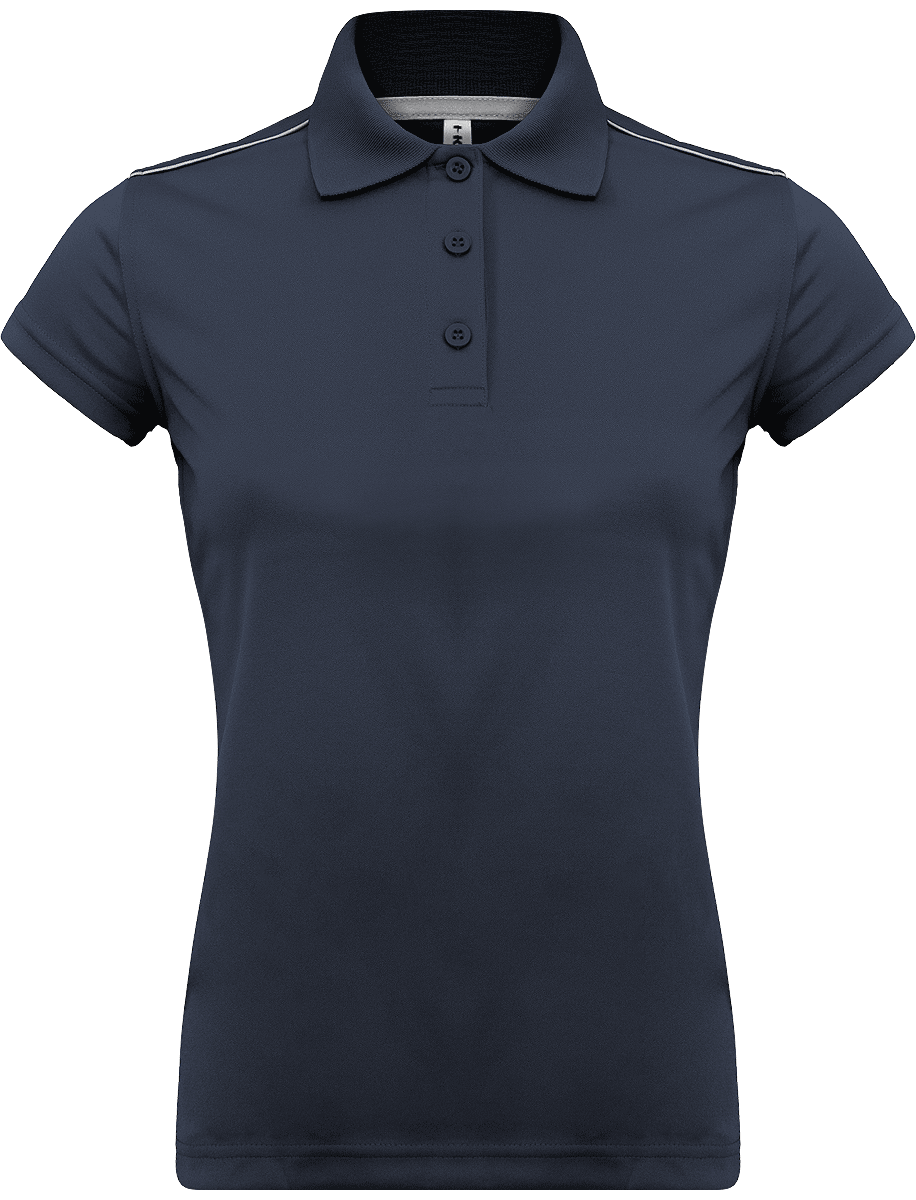 Sport Polo Shirt Women | Embroidery And Flex | 100% Polyester Navy