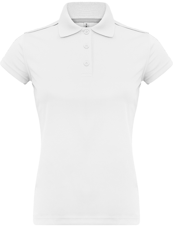 Damen-Sportpolo | Stickerei Und Flex | 100% Polyester White