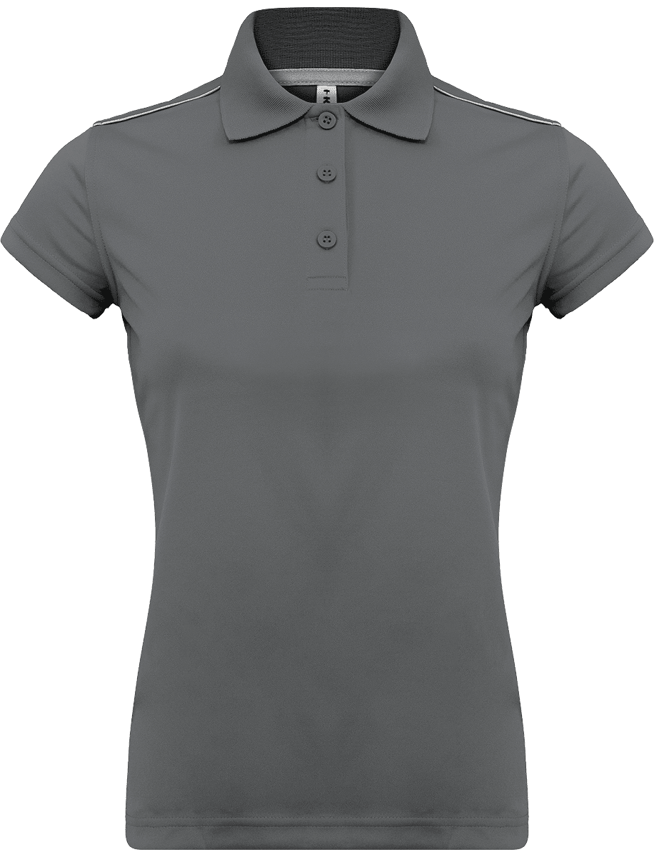 Women's Sports Polo | Embroidery And Flex | 100% Polyester Sporty Grey