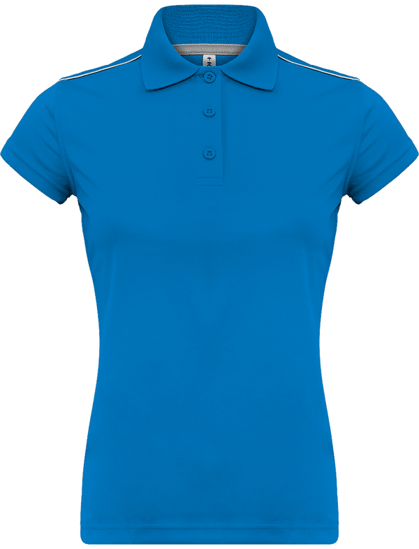 Damen-Sportpolo | Stickerei Und Flex | 100% Polyester Sporty Royal Blue