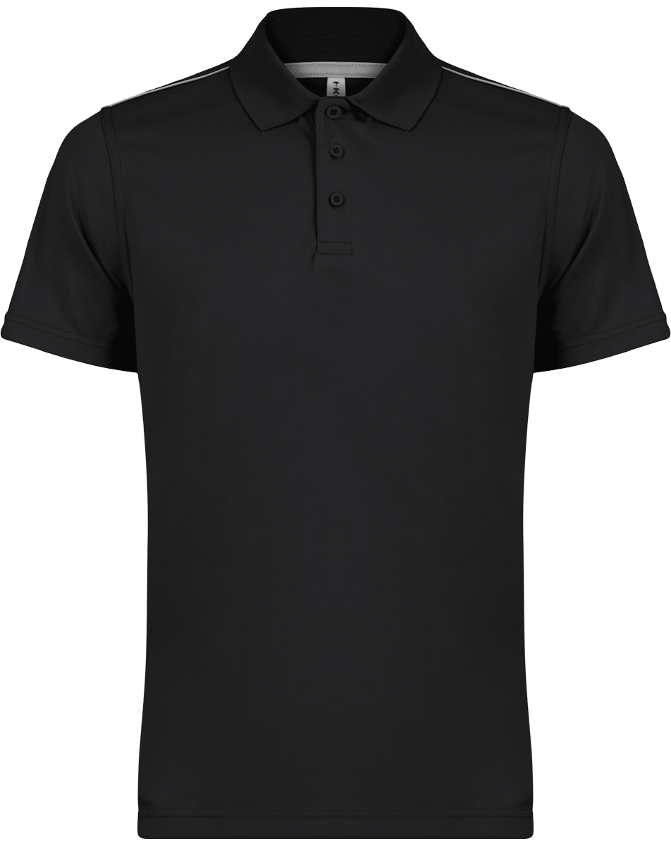 Polo Pour Homme Sport | Broderie Et Flex Black