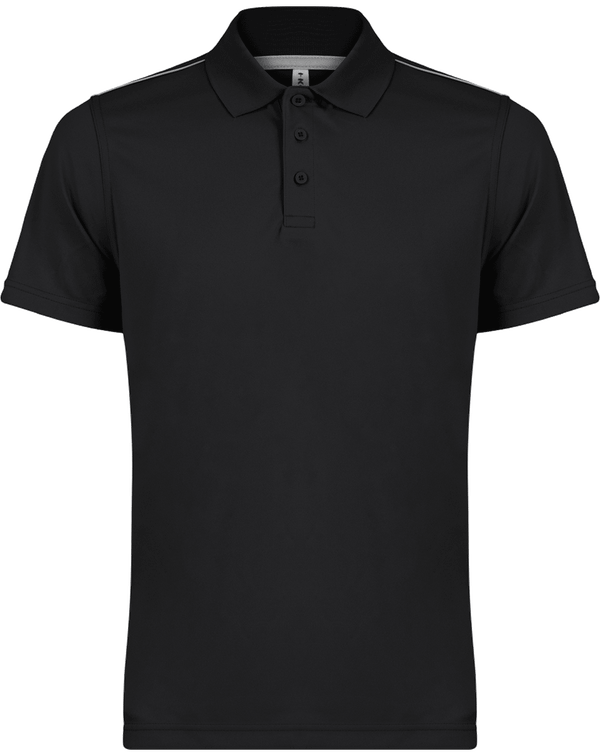 Polo manches courtes avec galons homme face Black