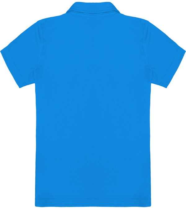 Polo sport manches courtes enfant dos Aqua Blue