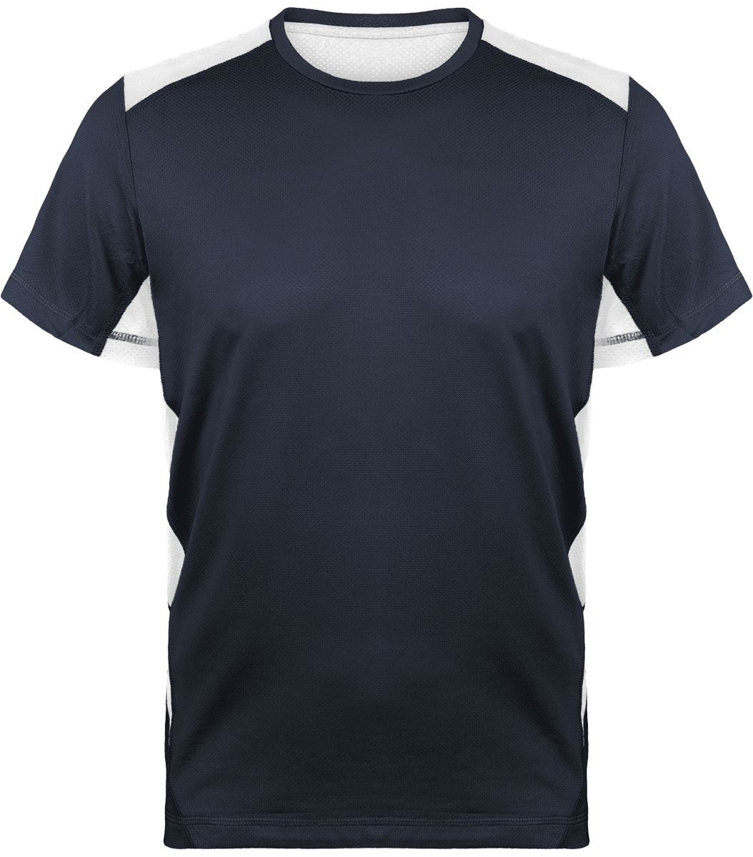 Tee-Shirt Sport Homme | Logo Et Texte En Impression Et Broderie Navy / White