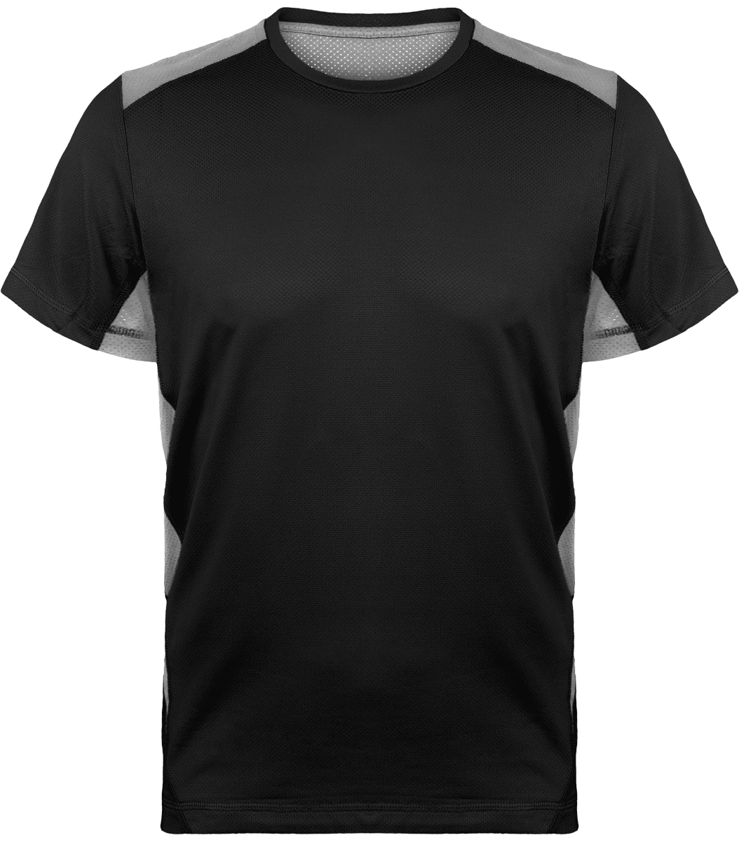Tee-Shirt Sport Homme | Logo Et Texte En Impression Et Broderie Black / Fine Grey