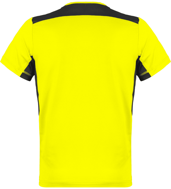 Men's Sports T-Shirt | Logo And Text In Print And Embroidery Fluorescent Yellow / Black